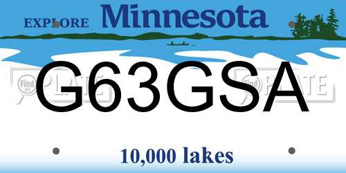 G63GSA Minnesota License Plate