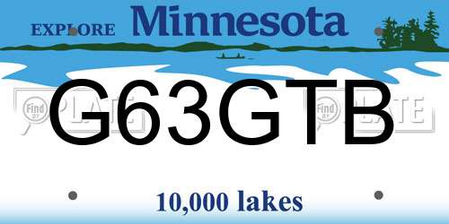 G63GTB Minnesota License Plate