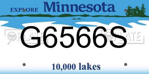 G6566S Minnesota License Plate