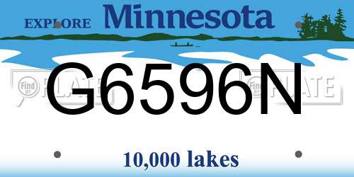 G6596N Minnesota License Plate