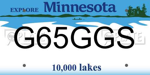 G65GGS Minnesota License Plate