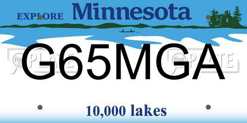 G65MGA Minnesota License Plate