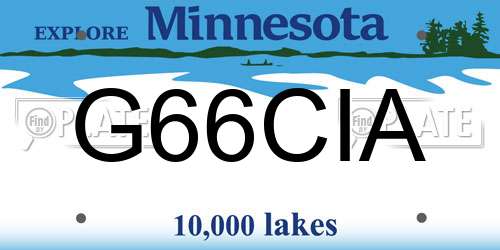 G66CIA Minnesota License Plate
