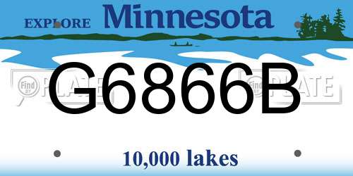 G6866B Minnesota License Plate