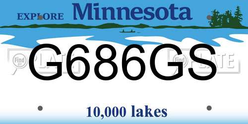 G686GS Minnesota License Plate