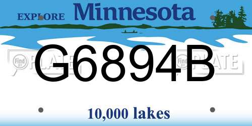 G6894B Minnesota License Plate
