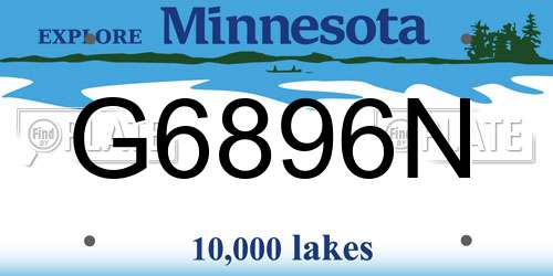 G6896N Minnesota License Plate