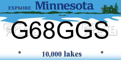 G68GGS Minnesota License Plate