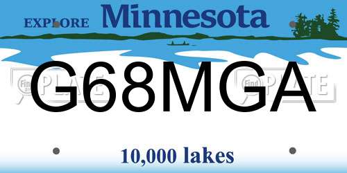 G68MGA Minnesota License Plate
