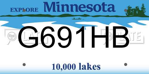 G691HB Minnesota License Plate
