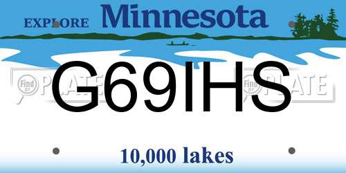 G69IHS Minnesota License Plate