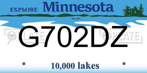 G702DZ Minnesota License Plate