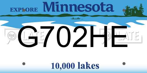 G702HE Minnesota License Plate