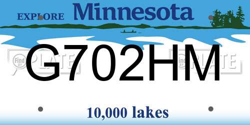 G702HM Minnesota License Plate