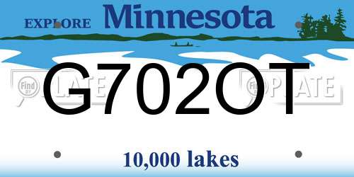 G702OT Minnesota License Plate