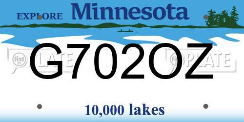 G702OZ Minnesota License Plate