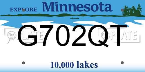 G702QT Minnesota License Plate
