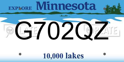 G702QZ Minnesota License Plate