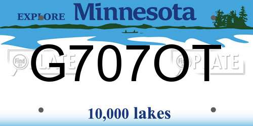 G707OT Minnesota License Plate