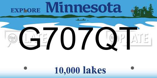 G707QT Minnesota License Plate