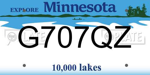 G707QZ Minnesota License Plate