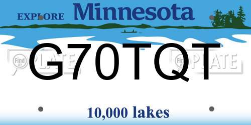G70TQT Minnesota License Plate