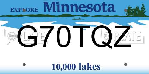 G70TQZ Minnesota License Plate