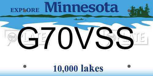 G70VSS Minnesota License Plate