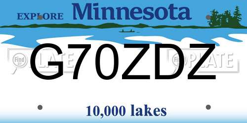 G70ZDZ Minnesota License Plate