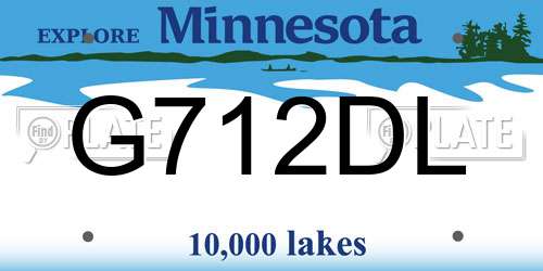 G712DL Minnesota License Plate