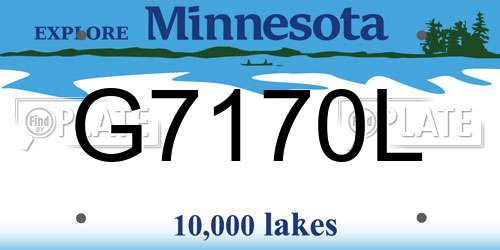 G7170L Minnesota License Plate