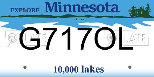 G717OL Minnesota License Plate