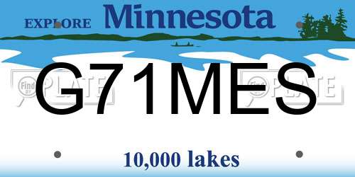 G71MES Minnesota License Plate