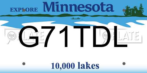 G71TDL Minnesota License Plate