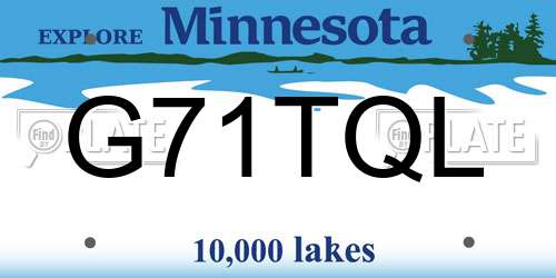 G71TQL Minnesota License Plate