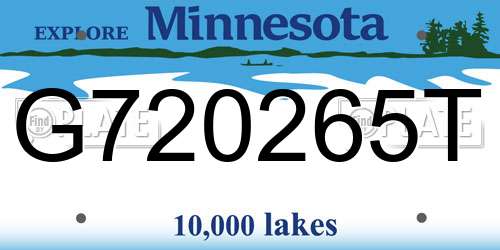 G720265T Minnesota License Plate