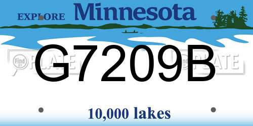 G7209B Minnesota License Plate
