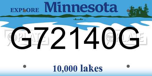 G72140G Minnesota License Plate