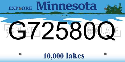 G72580Q Minnesota License Plate