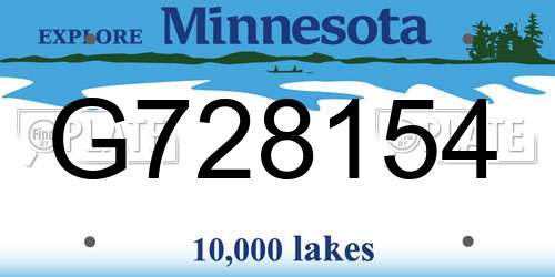 G728154 Minnesota License Plate