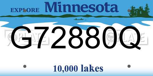 G72880Q Minnesota License Plate