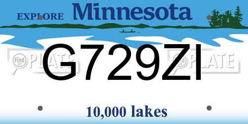 G729ZI Minnesota License Plate