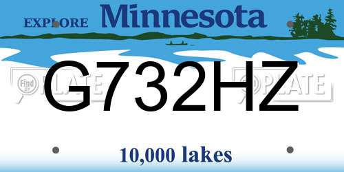 G732HZ Minnesota License Plate