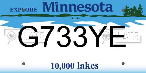 G733YE Minnesota License Plate
