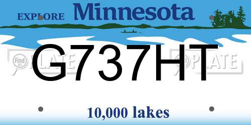 G737HT Minnesota License Plate