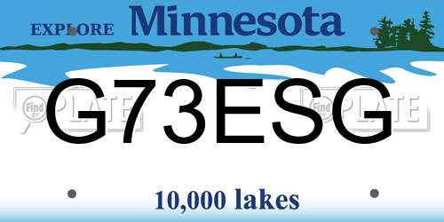 G73ESG Minnesota License Plate