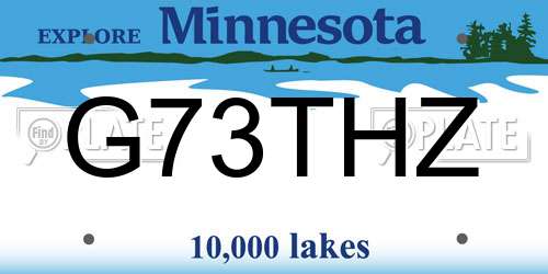 G73THZ Minnesota License Plate