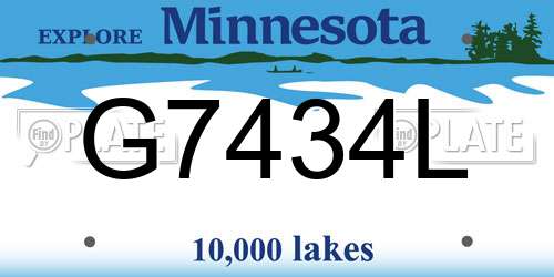 G7434L Minnesota License Plate