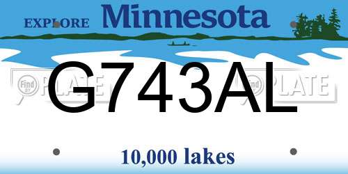 G743AL Minnesota License Plate