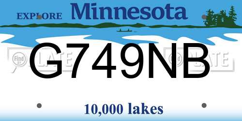 G749NB Minnesota License Plate